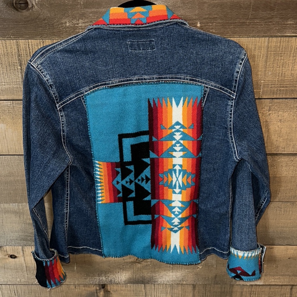 Custom Pendleton Print Jean Jacket - Picture 2 of 4